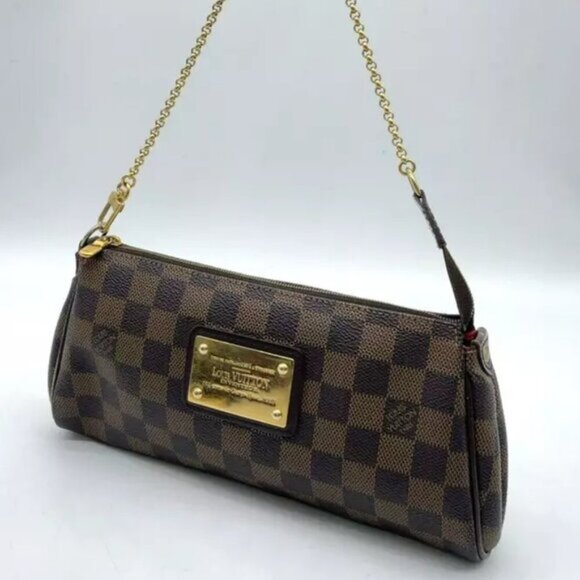 Louis Vuitton Damier Ebene Eva Shoulder Bag W/box - Picture 3 of 16